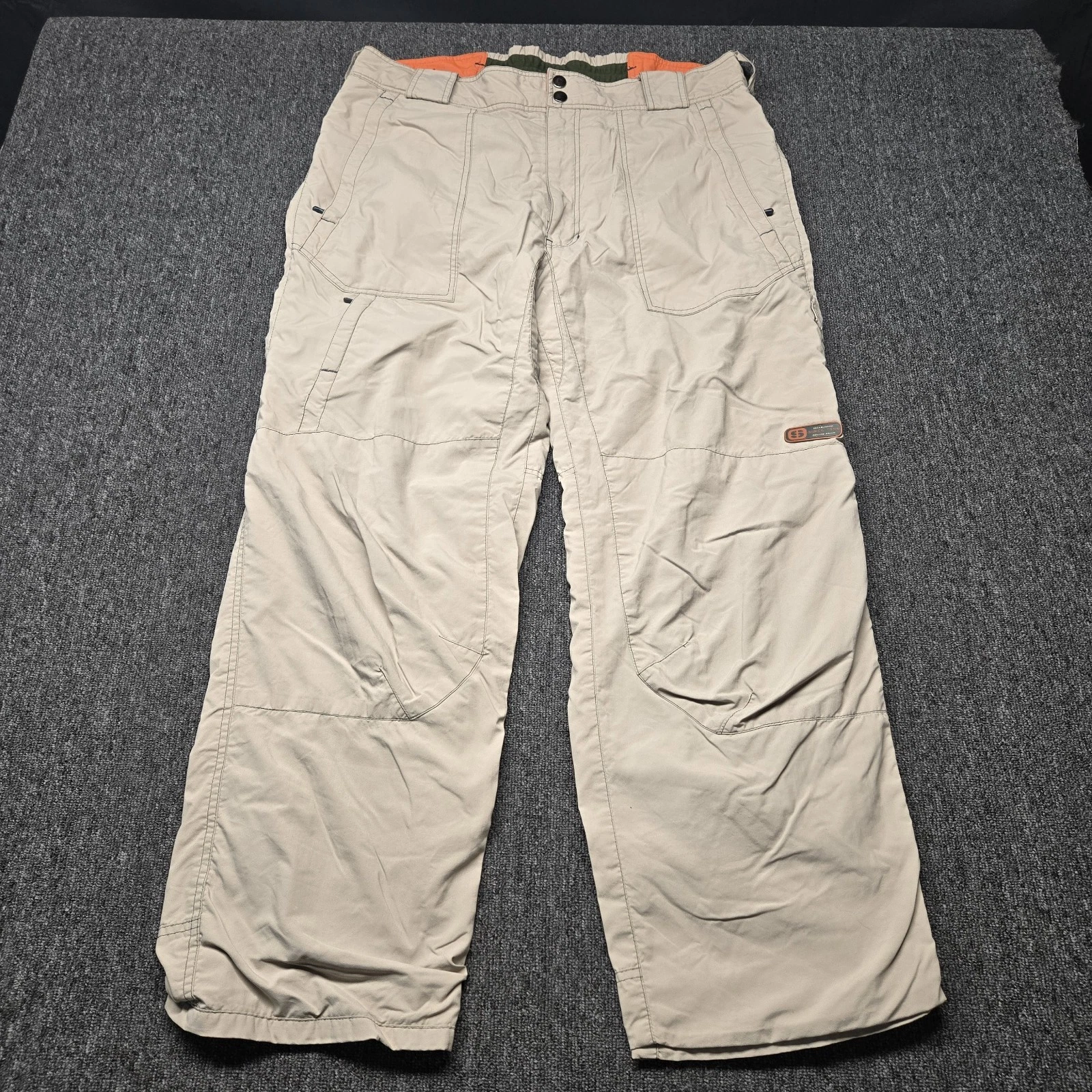 Sonoma Men’s Performance Cargo Snow Pants 38x32 Lined Khaki Hiking Ski Vintage