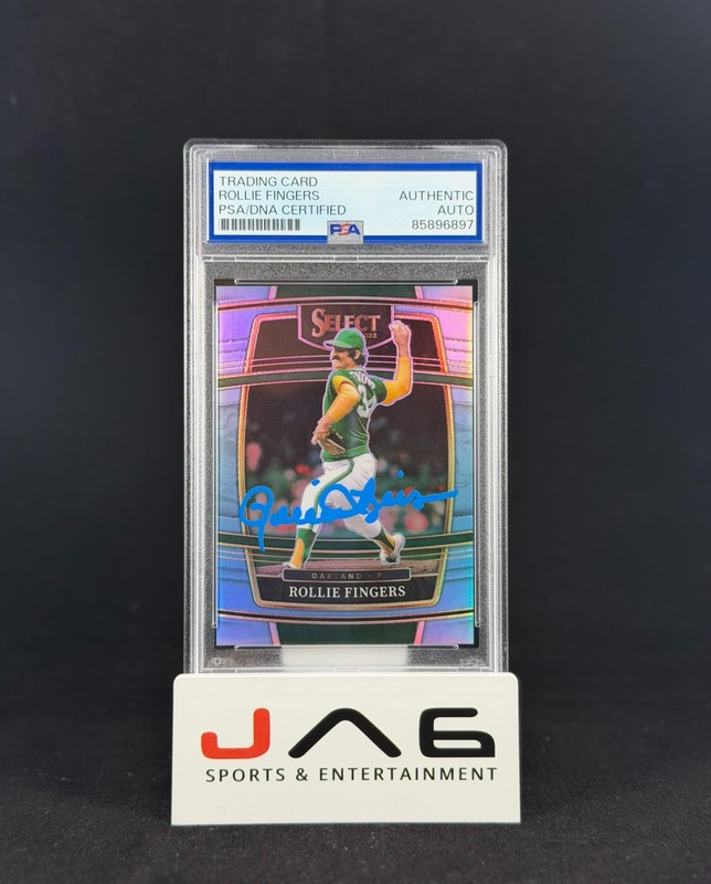 Rollie Fingers Auto Panini Select Carolina Blue /35 PSA Prizm #43 2022
