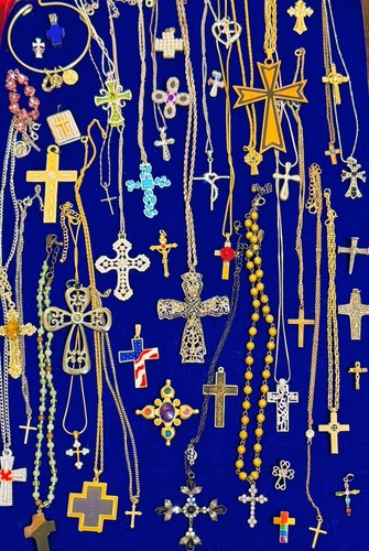 Vintage Modern Kreuz Halskette Schmuck Italy 925 Gwen Avon Express SARAH COV PI