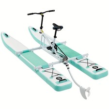 Inflatable water bike, a two-in-one kayak and bike boat hybrid