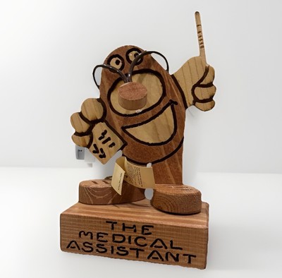 The Medical Assistant. Don Mars Originals Hand Carved Wooden Figure (With Tag)￼