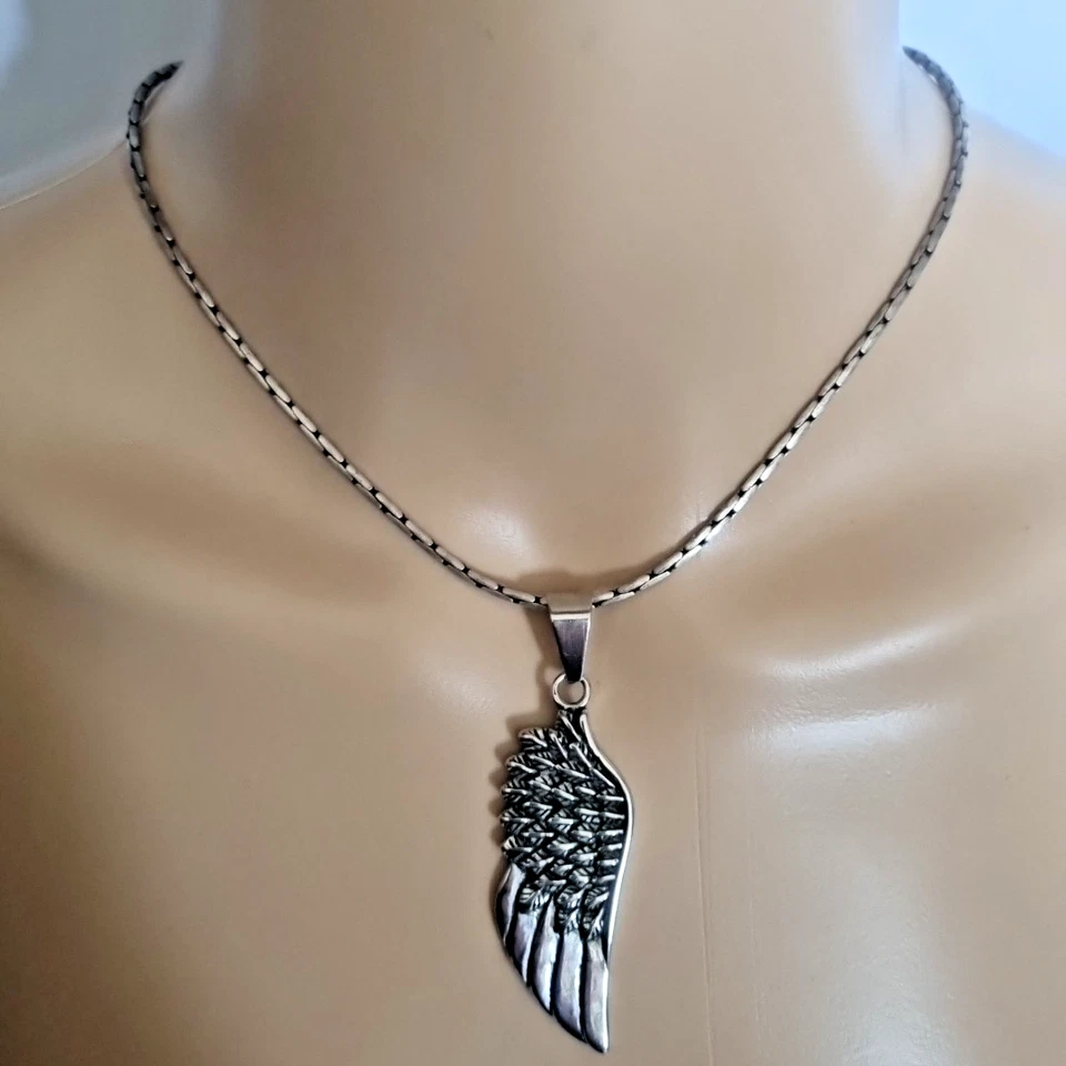 Bico Австралия олова цепочка и серебро покрытием крылья подвеска ожерелье - Изображение 2 из 4