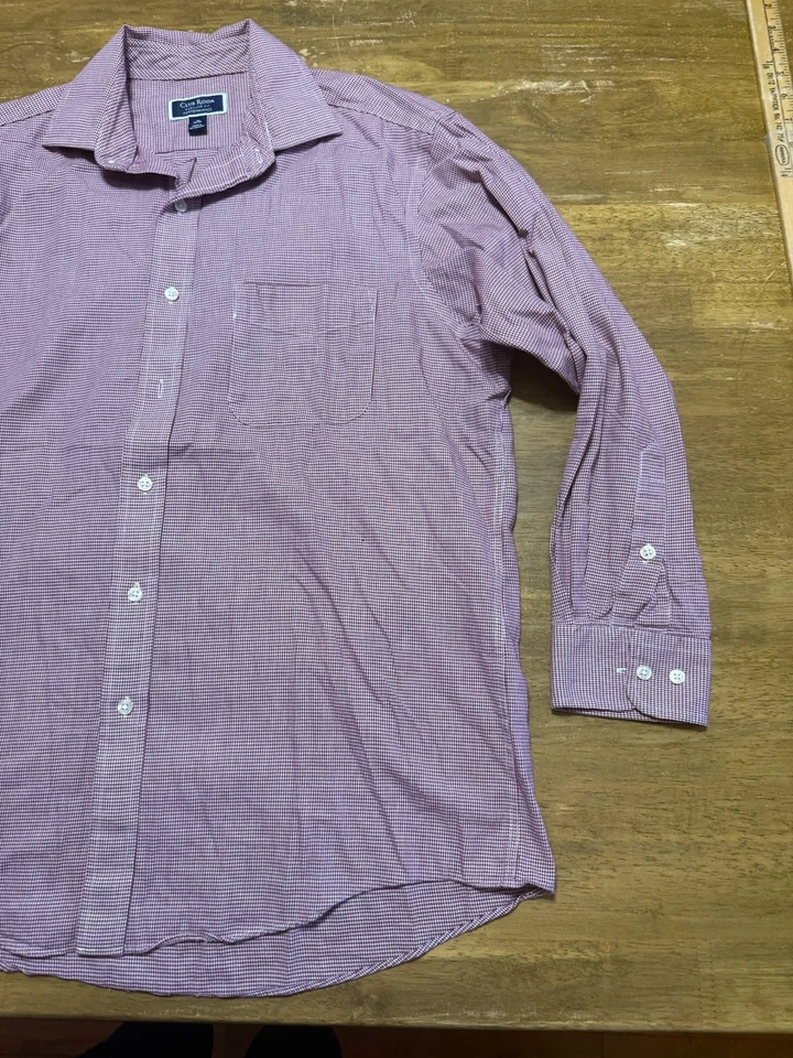 Club Room Shirt Men's Size 16 32-33, Red White, Long Sleeve, Button Up Shirt - Image 4 of 4