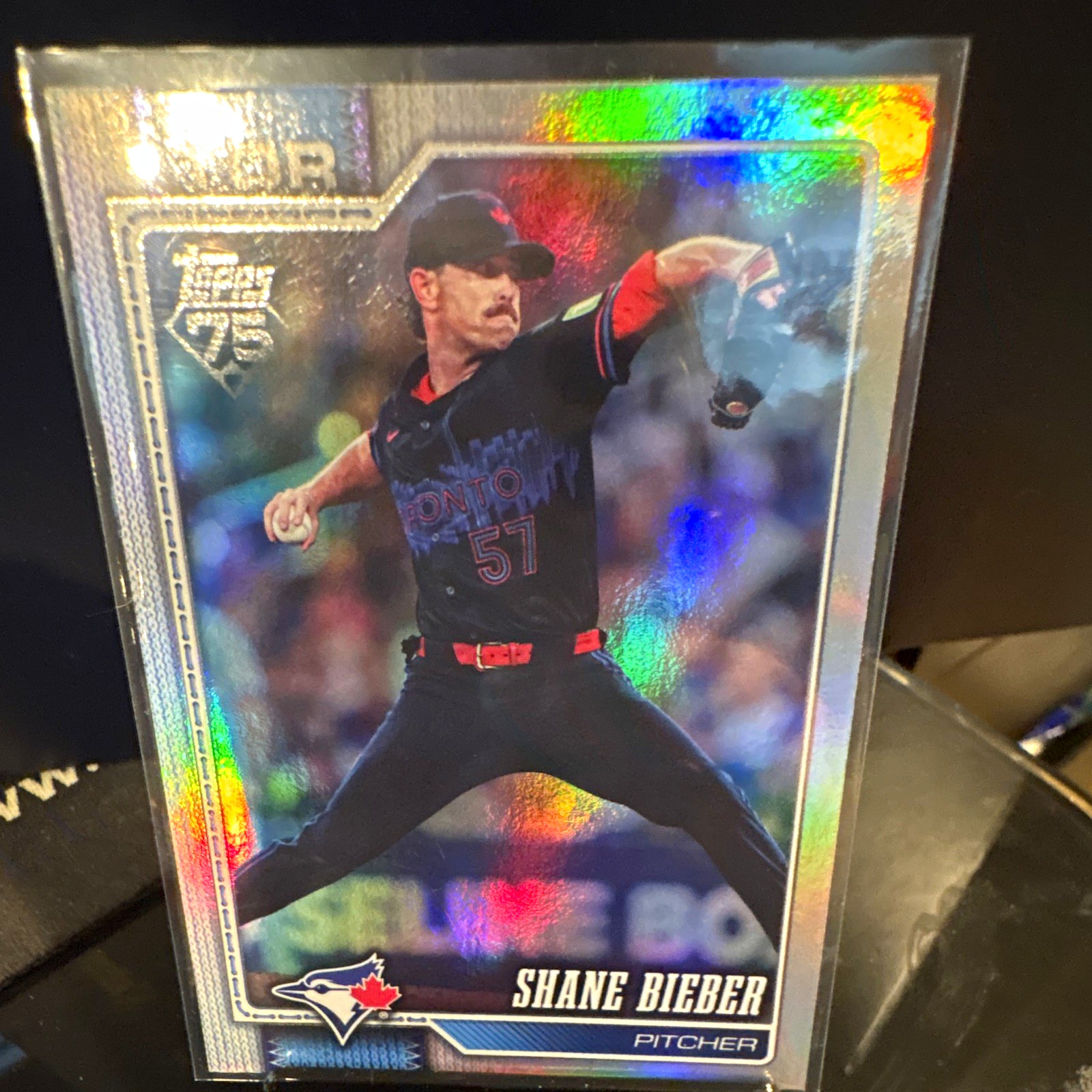 Topps 2026 Series 2 Shane Bieber Toronto Blue Jays Rainbow Foil #422