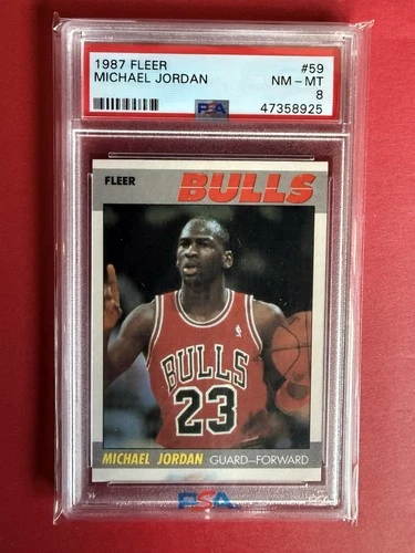 🔥🔥Michael Jordan 1987 Fleer #59 PSA 8 NM-MT🔥🔥NEXT DAY SHIPPING🔥🔥