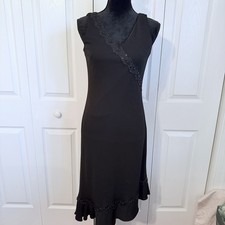 Vtg Donna Ricco Dress Womens 8 Beaded Lace Cocktail Whimsigoth  Asymmetrical Hem