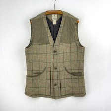 Beretta Tweed Shooting Vest Mens 44 Green Check Wool Sporting Hunting Waistcoat
