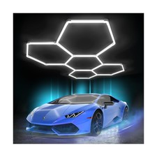 Hexagon Garage Lights: 168W 5 Grids LED Garage Lights - Easy Install 6500K Su...