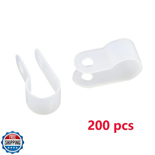 Antrader Pince à Câble Type R 1/4 Pouce Blanc Nylon Câble Organisateur Clips pour Wi - Photo 5/5