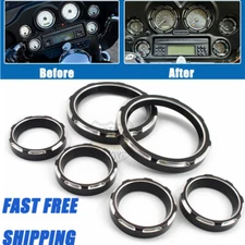 For Harley Touring Electra Street Tri Glide 96-13 Instrument Board Gauge Bezels