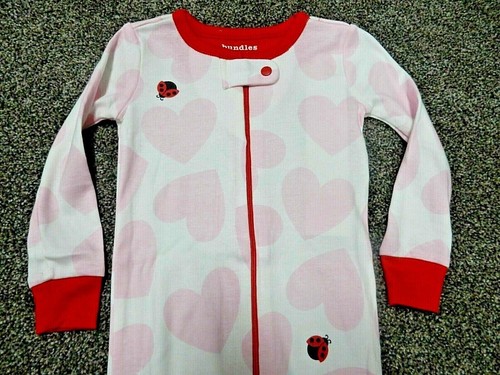 NWT {4 Sizes} The Children's Place LADYBUG HEARTS Snug Footed Sleeper Pajamas