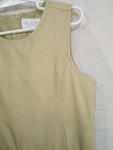 PLACE Girl's Tan Crew Neck No Sleeve Pleated Skirt Uniform Midi Dress size 6x/7 - Picture 5 of 12