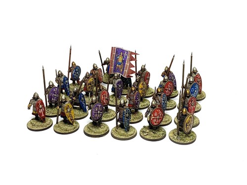 FANTERIA PESANTE BIZANTINA ESERCITO 25 28mm dipinto tavolo storico SAGA ETÀ OSCURA - Foto 4 di 10