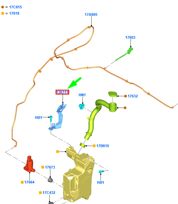NEW FORD FOCUS MK4 C519 WINDSCREEN WASHER SYTEM BRACKET 2216186  