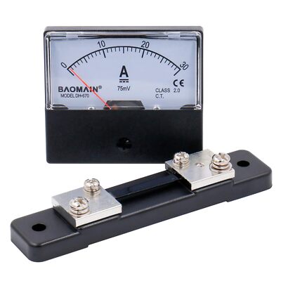 Dh670 Dc 030a Analog Amp Panel Meter Current Ammeter + Shunt 1pcs