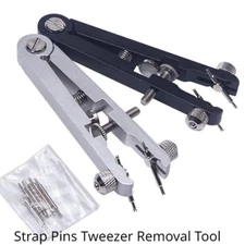 Stainless Steel Watch Band Pins Plier Tweezer Spring Bar Removal Tool Repair Kit