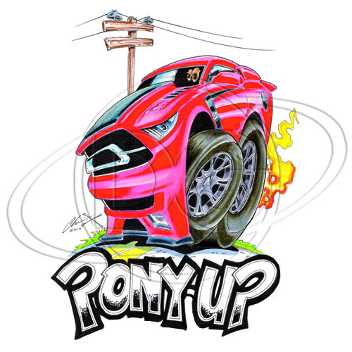 Ford Mustang Muscle Pony Up Hot Rod Car T shirt 100% Cotton Adult Small XXXXXL