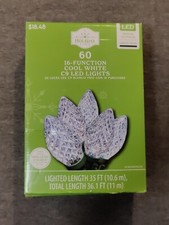 Holiday Time 60 16-Function LED Cool White C9 Lights Total Length 36 Ft NIB
