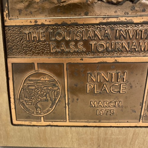 1975 Bass Master Anglers Trophy Plakette Angeln 9. Platz - Bild 3 von 5