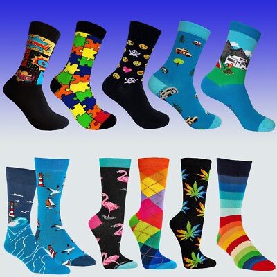 Fröhlich bunte Socken, Baumwolle, handgekettelte Naht, weicher Bund, 2 Paar