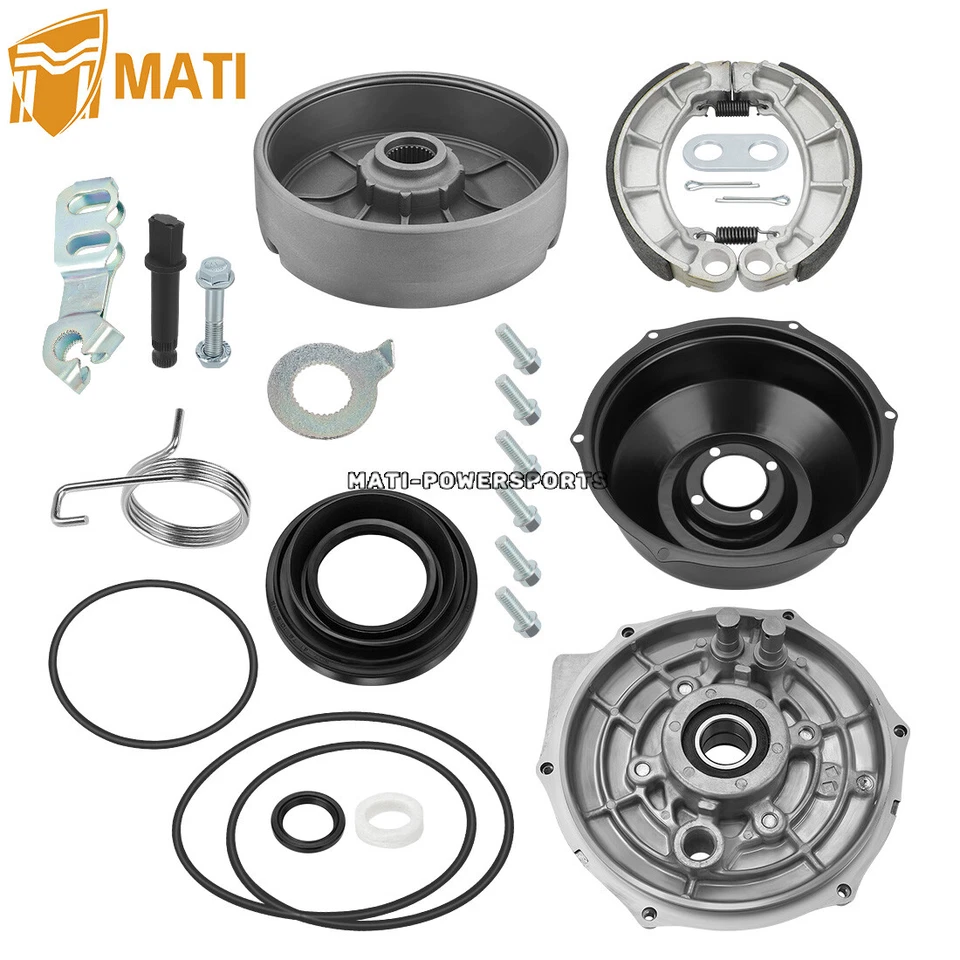 Conjunto de zapatas de cubierta de placa de cubo de tambor de freno trasero para Honda Foreman 400 450 TRX400/450 Foto 2 de 4