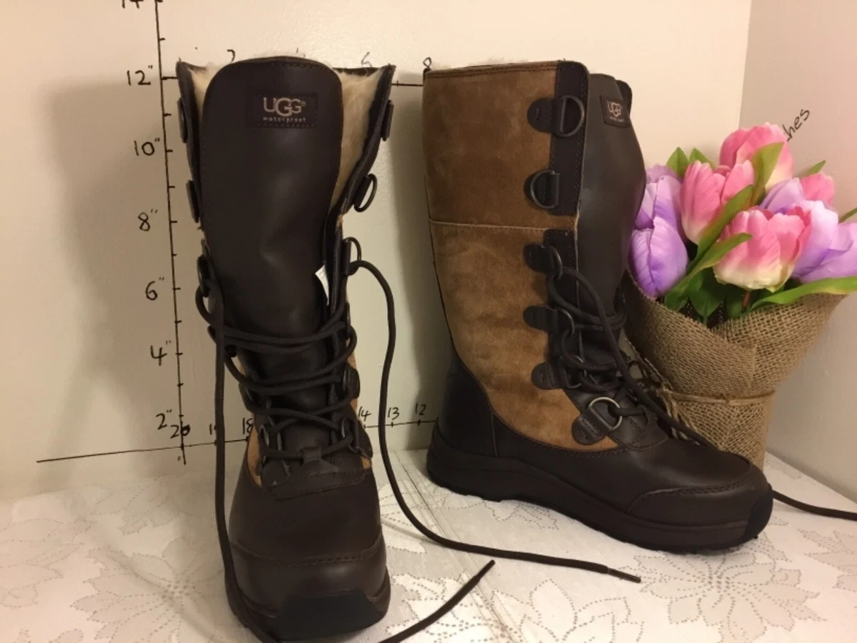 UGG ATLASON 1018994 CHESTNUT Waterproof SHEEPSKIN LINED size 6