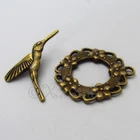 Hummingbird Toggle Clasps 28mm Antiqued Bronze Findings F2801 - 5, 10 Or 20 Sets