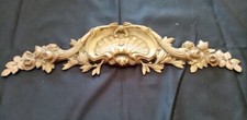 ANCIEN  ORNEMENT GRAND  FRONTON EN BRONZE DÉCOR COQUILLE  42 CM 