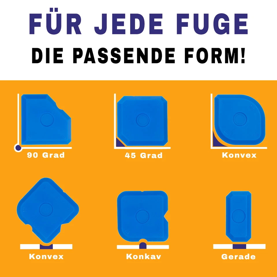 Fugenglätter Set 5tlg Silikonspachtel Silikonglätter Fugenabzieher mit Box - Bild 3 von 4