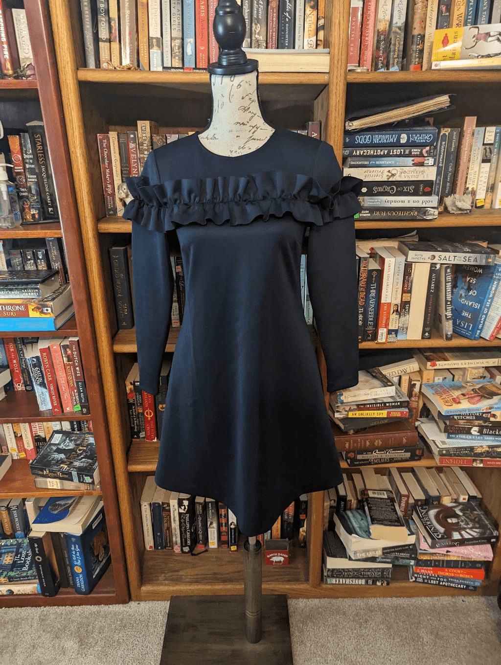 Ted Baker London Women’s 0 Navy Blue Ruffle Bodice Tunic Dress Elegant