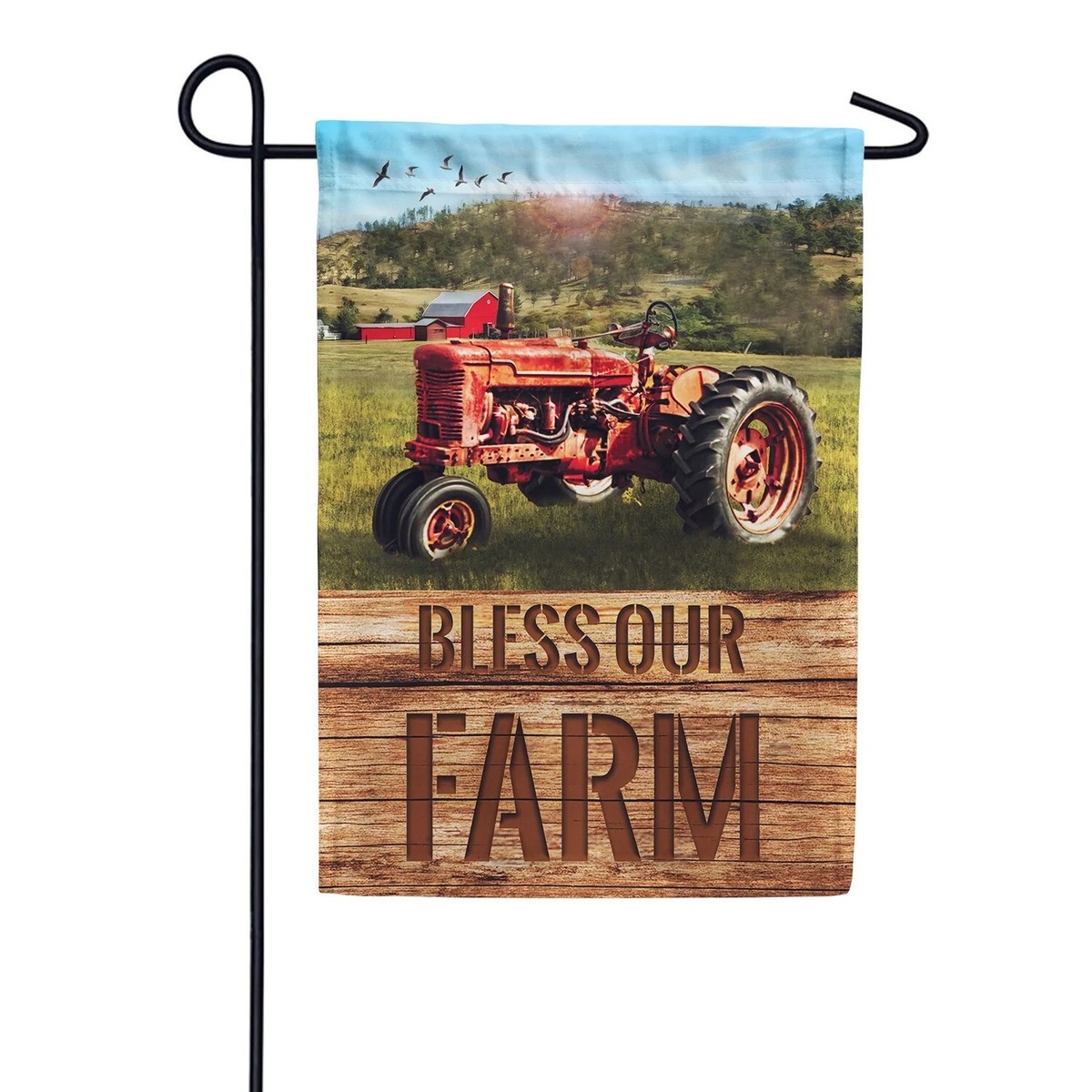 Collectible Antique Tractor Flag bless Our Farm Garden Banner Flag 11