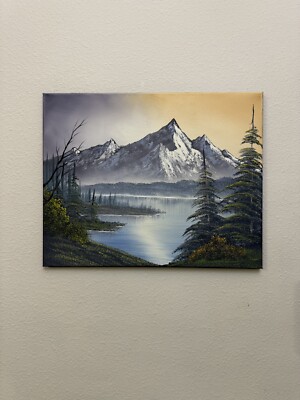 Bob Ross Style Fall Mountain Landscape Oil Painting On Canvas 16x20 ...