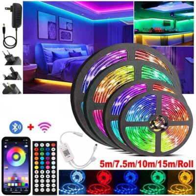 100ft 50ft LED Strip Lights for Room TV PC Back Light 5050 RGB Bluetooth Music