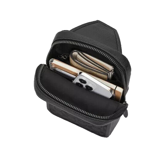 Coach Men's Khaki/Charcoal Sullivan Pack Signature Canvas