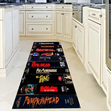 Nostalgic Retro Style Rug, Runner Rug, Vhs Case Themed,Horror Rug,Movie Room Rug