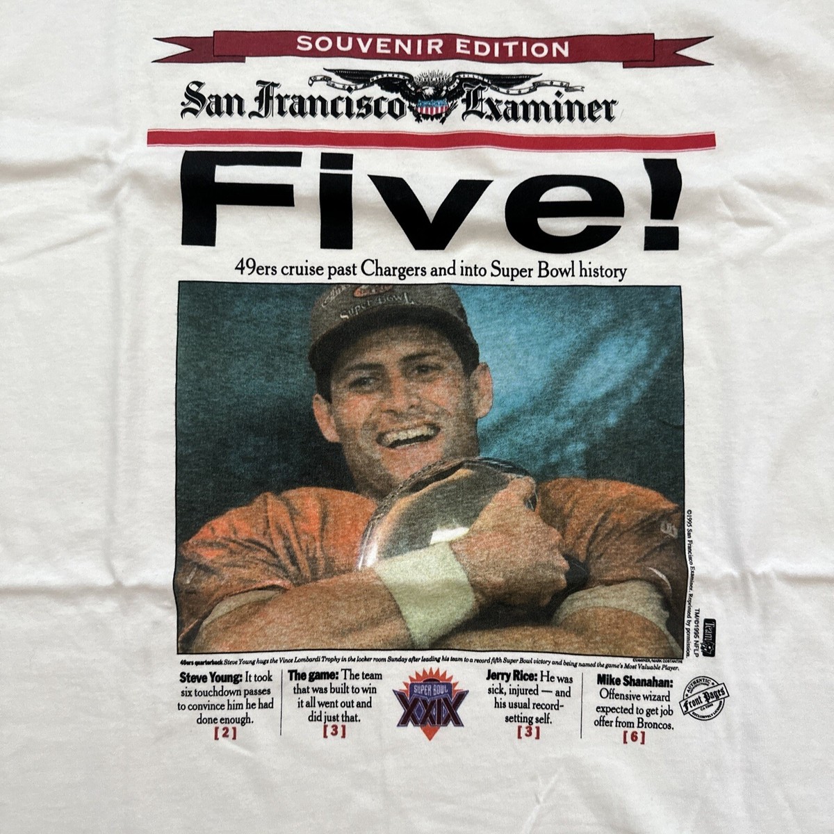NEW! Vintage 1995 San Francisco 49ers Super Bowl Newspaper Victory