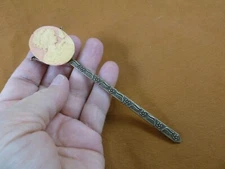 cxm26-1 FEMININE LADY bird Resin pink white CAMEO brass hair stick pin accessory