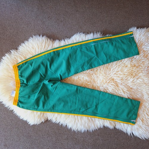Adidas Boys 9 10 Years Trackie Pants Green Gold Australian Sweatpants Zip Legs - Picture 13 of 19