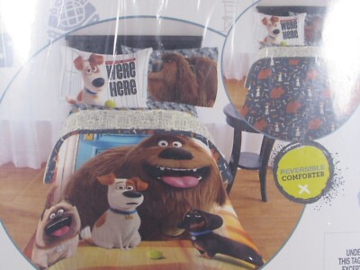 SECRET LIFE OF PETS Reversible Comforter Twin / Full Bedding Blanket 66 x 86