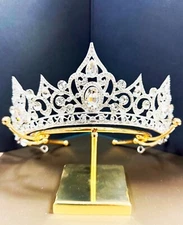Princess Tiara, Clear Crystal Tiara, Silver Tiara, Wedding Crown, Bridal Crown