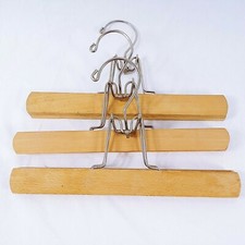 Hangers Wood Pants Skirt Clamp Blond 11" Lot of 3
