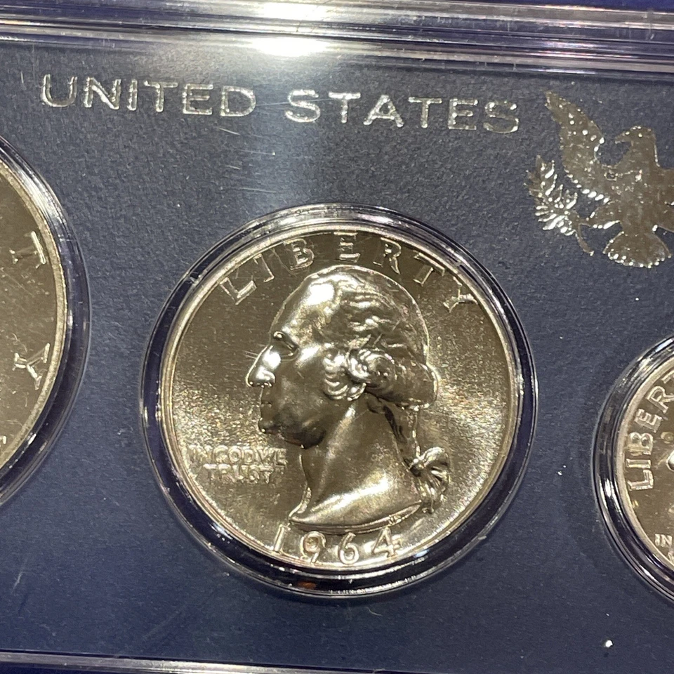 US MINT COIN SET 1964-P 90% SILVER Double Struck Gem Luster With CASE - Image 4 of 4