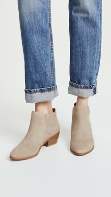 Joie Barlow ankle Booties boot leather grey tan taupe cement Suede