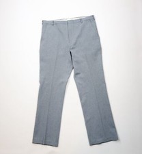 Vtg 70s Streetwear Mens 38x32 Wool Blend Herringbone Wide Leg Chino Pants USA
