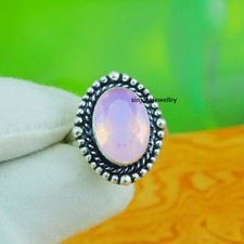 Rose Quartz gemstone 925 sterling silver handmade Gift Ring US size 5 to 10