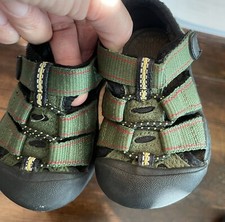  Keen Green Fabric Hiking Trail Strap Slip On Sandal Slides Baby Size 4