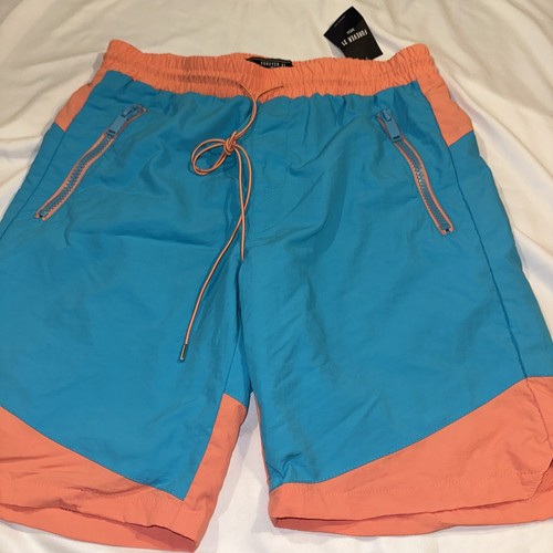 Pantalones Cortos Forever 21 Para Hombre Talla XL Bañador Verde Menta Verano Playa Malla Forro