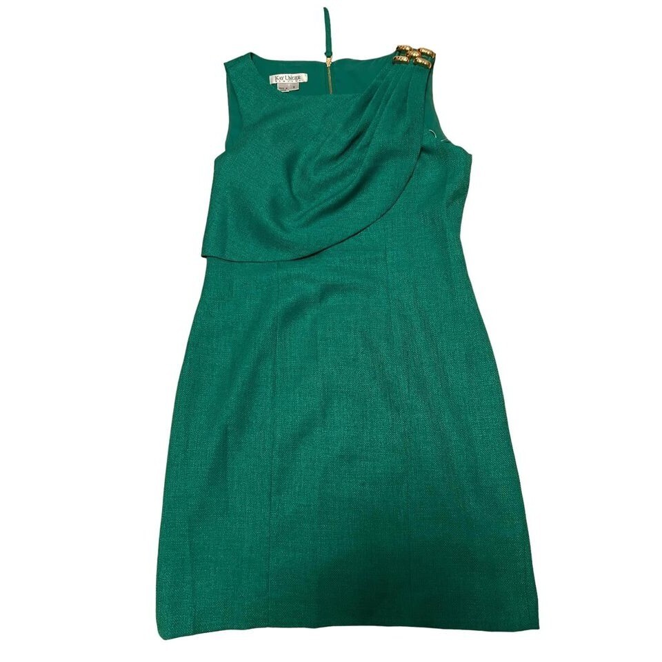 kay unger green dress Blossom Tea Length Dress – Kay Unger main image 1