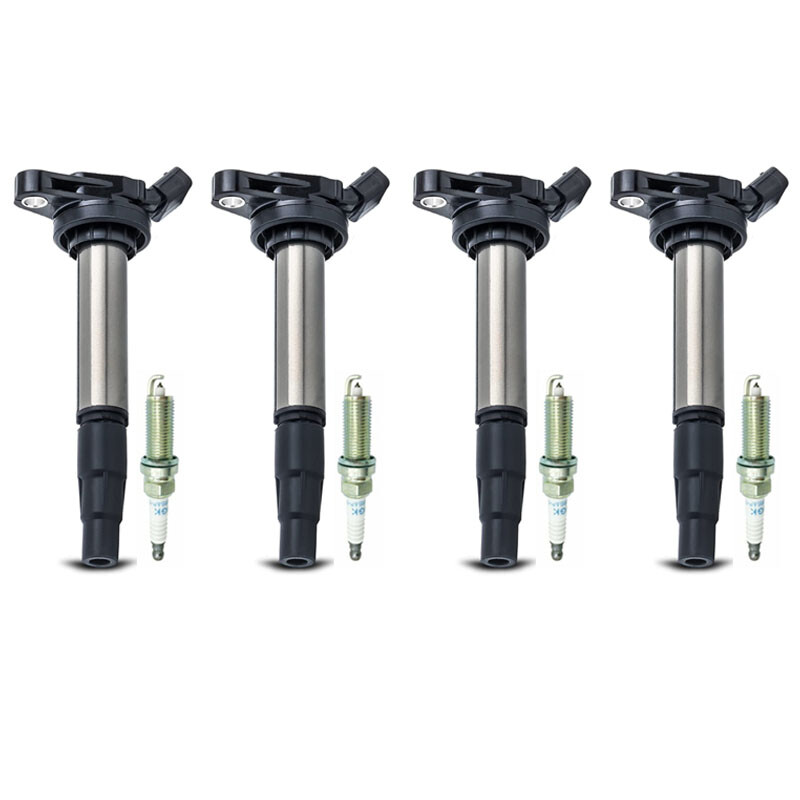 4X Ignition Coils + 4X Spark Plugs For 20112017 Toyota Corolla Lexus