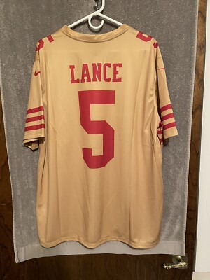 San Francisco 49ers Trey Lance Nike Gold Inverted NFL Jersey Men's